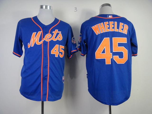 Men New York Mets #45 Wheeler Blue MLB Jerseys